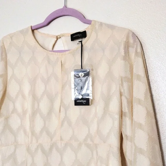 $279 NWT Anthropologie Ottod Ame Dress in Cream Quiet Luxury Classic - Picture 4 of 4